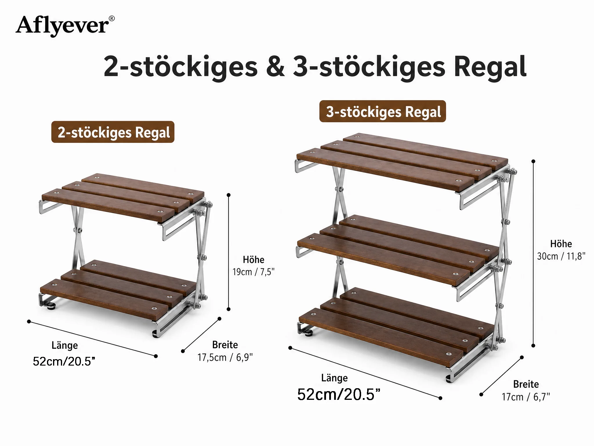 2-Tier Wooden Camping Storage Rack detail