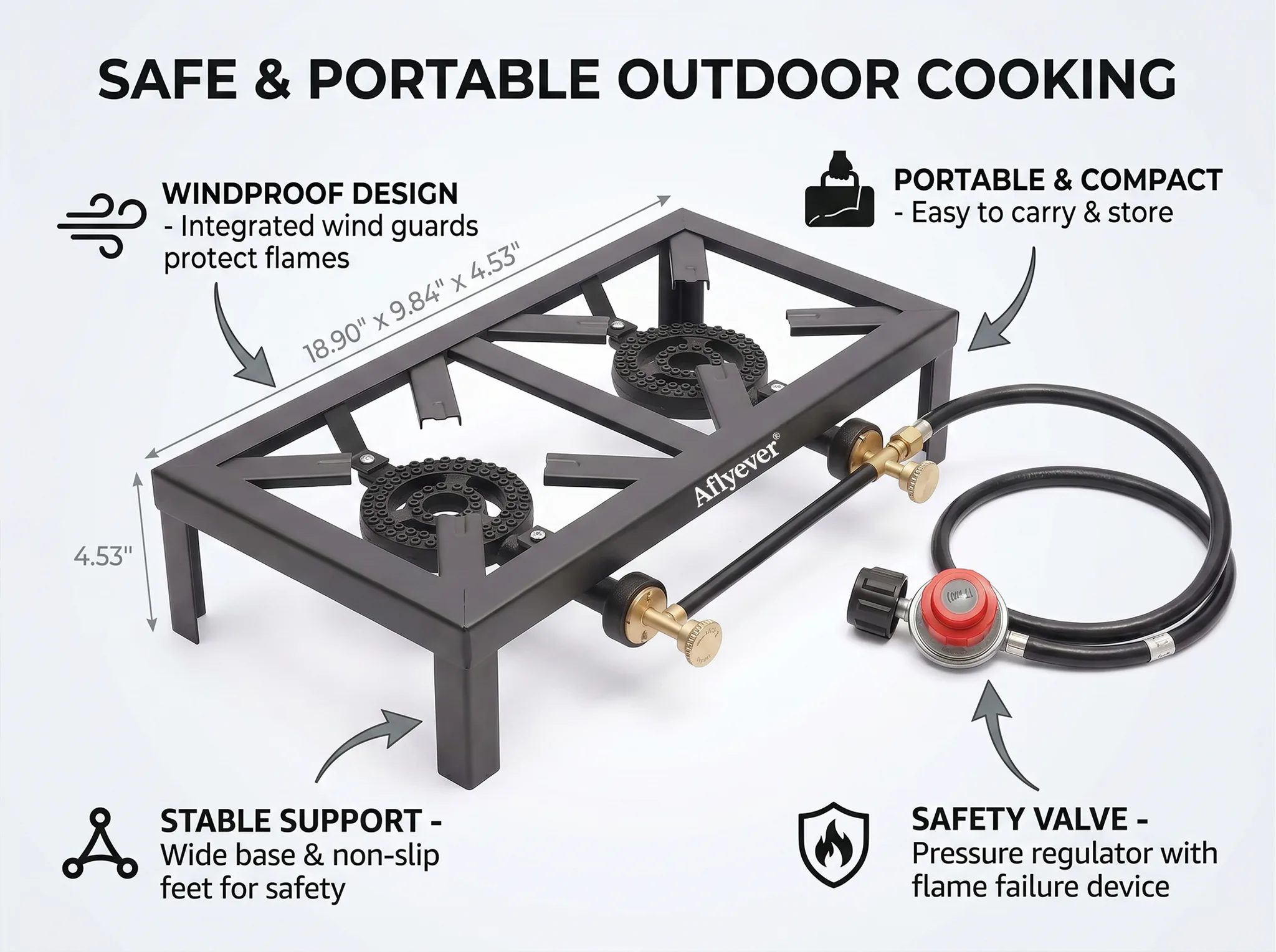 Two-Burner Camping Gas Stove detail