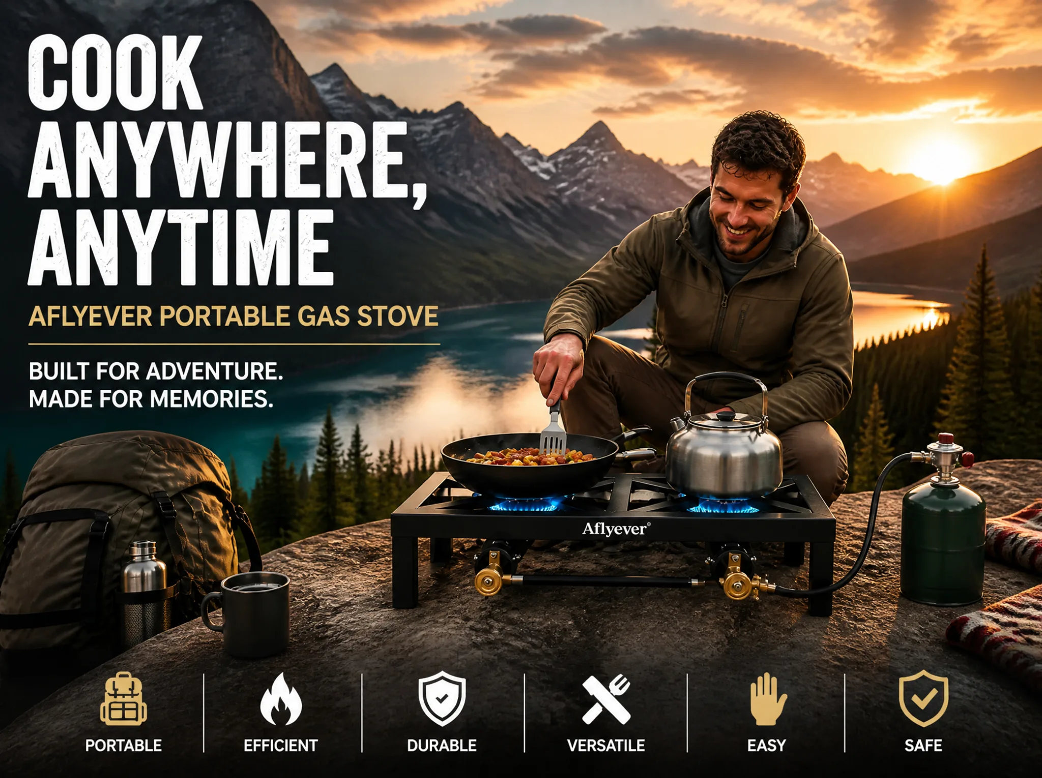 Two-Burner Camping Gas Stove detail