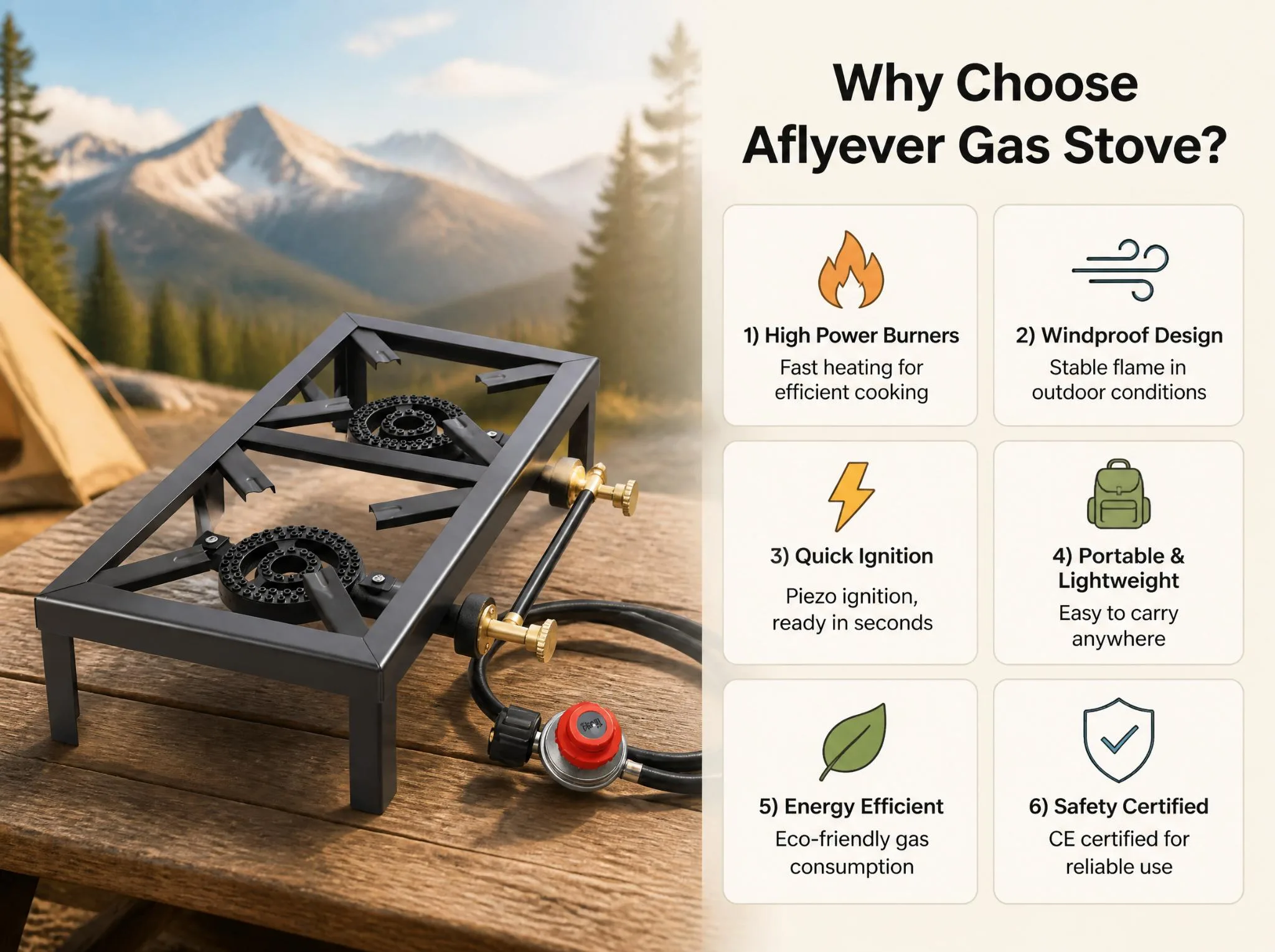 Two-Burner Camping Gas Stove detail