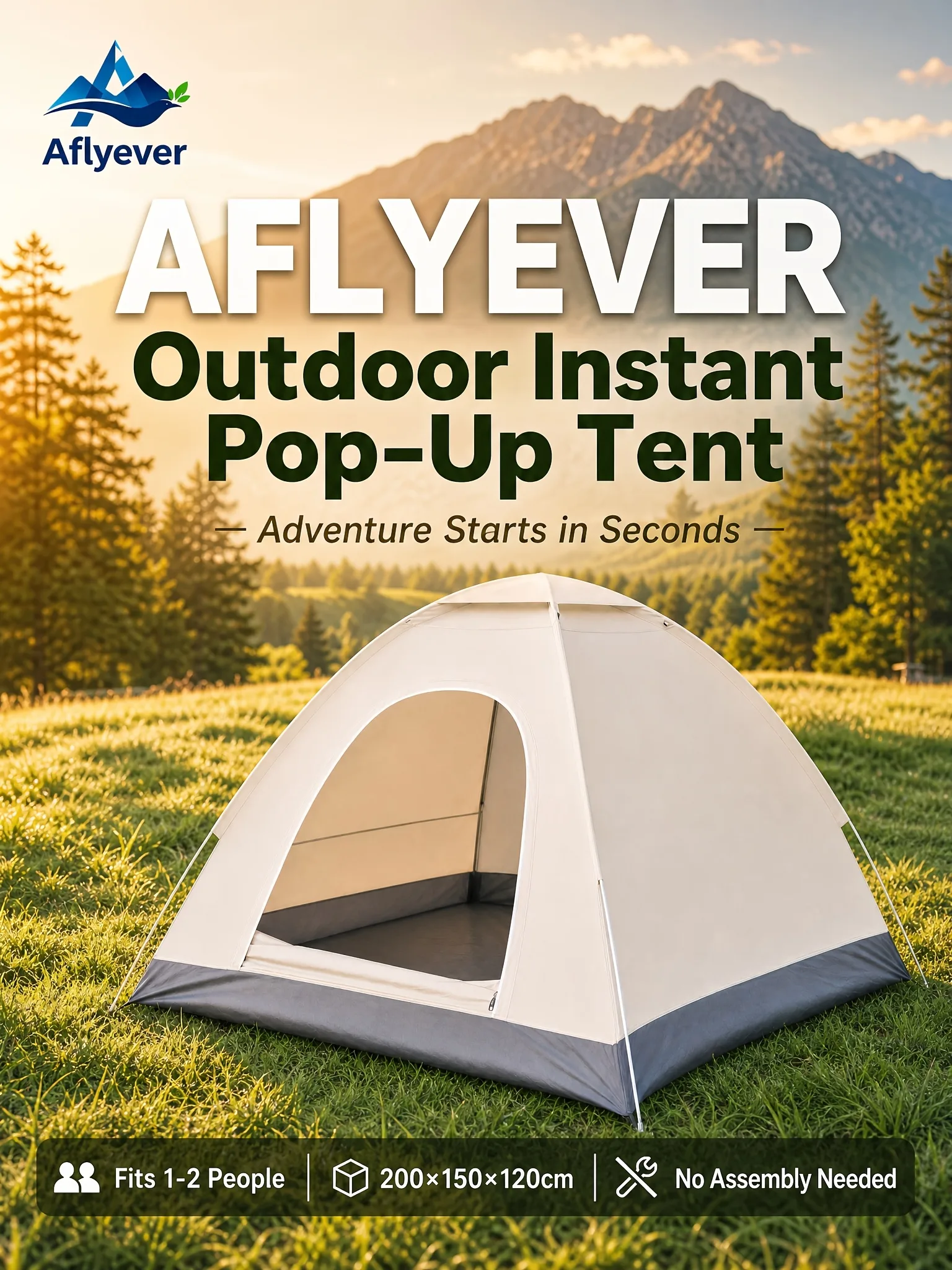 Sand Gold Double-Door Windowless Tent product detail