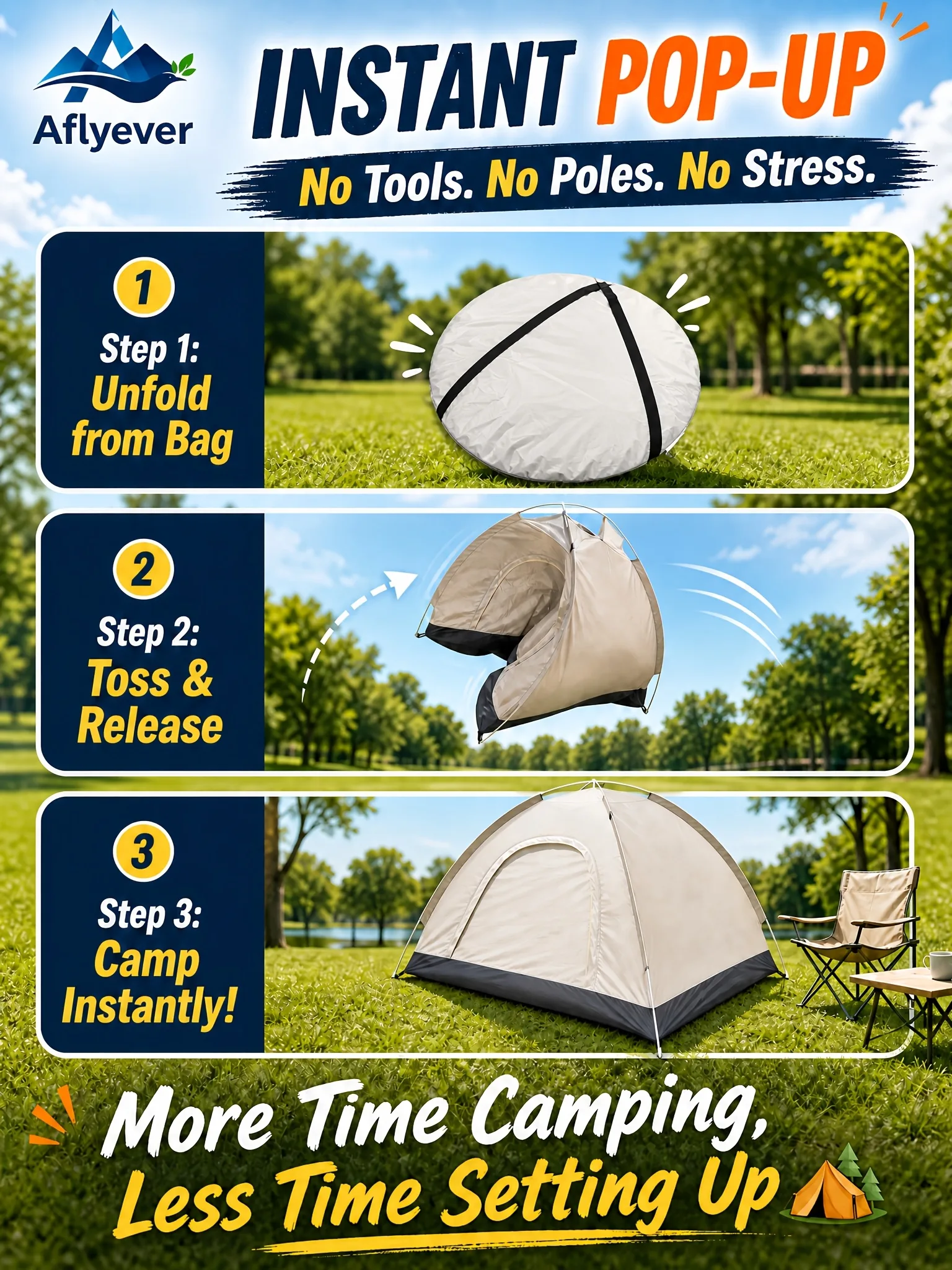 Sand Gold Double-Door Windowless Tent product detail