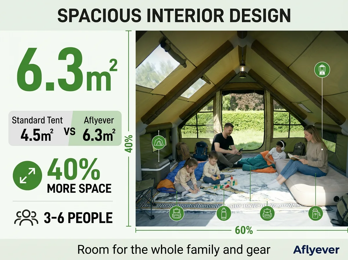6.3 m² Green Tent with Single Small Window product detail