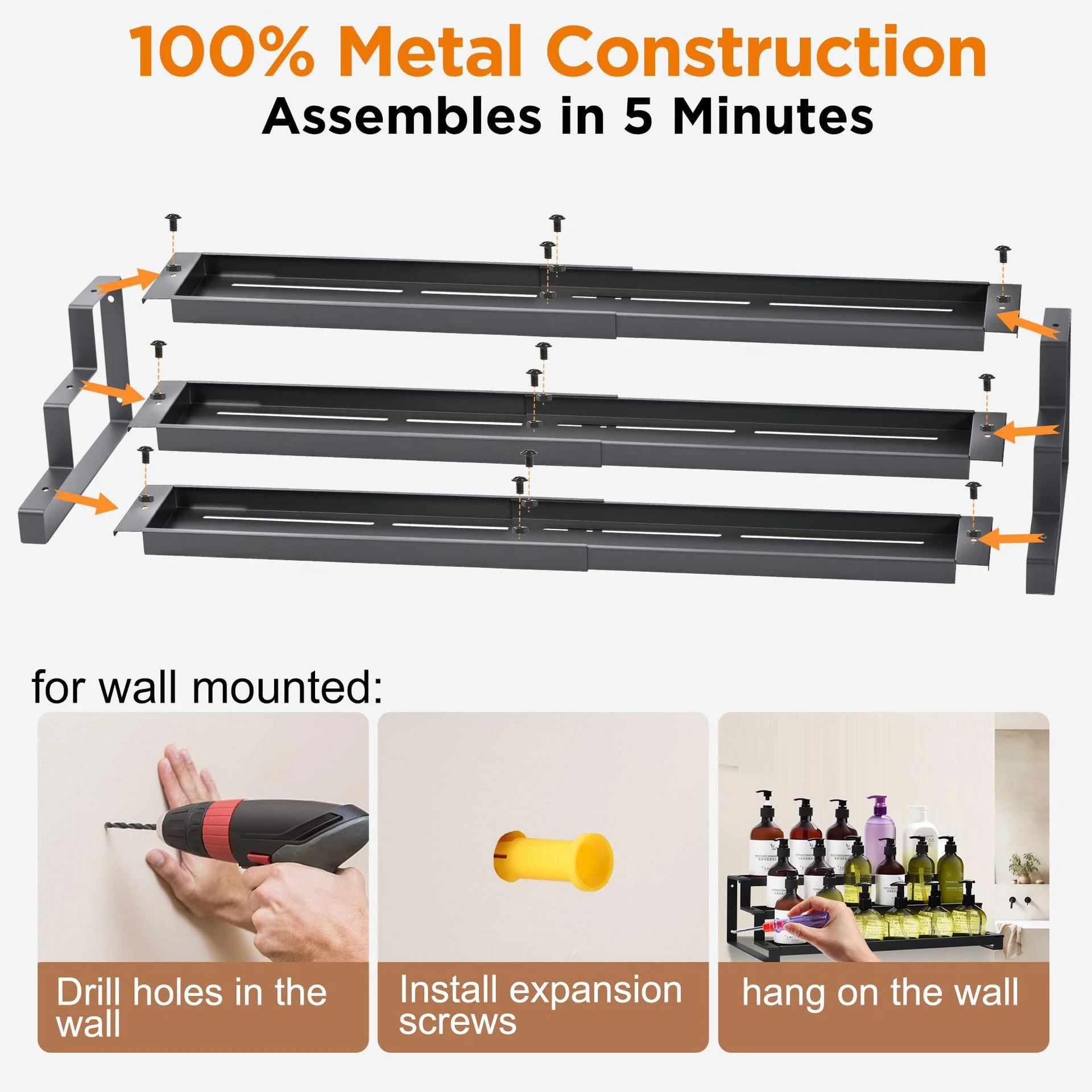 Expandable 3-Tier Spice Step Shelf product detail