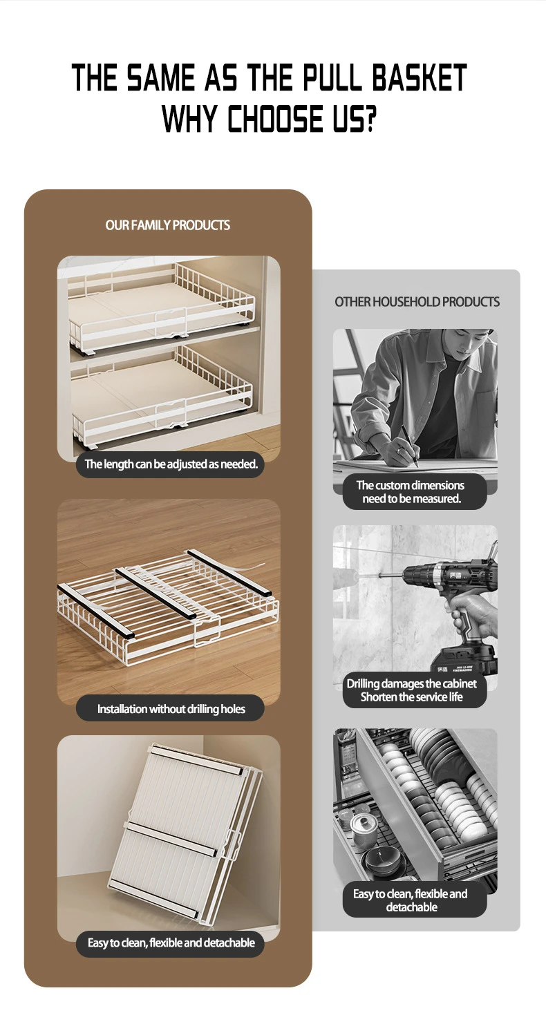 Under-Sink L-Shaped Pull-Out Organizer product detail