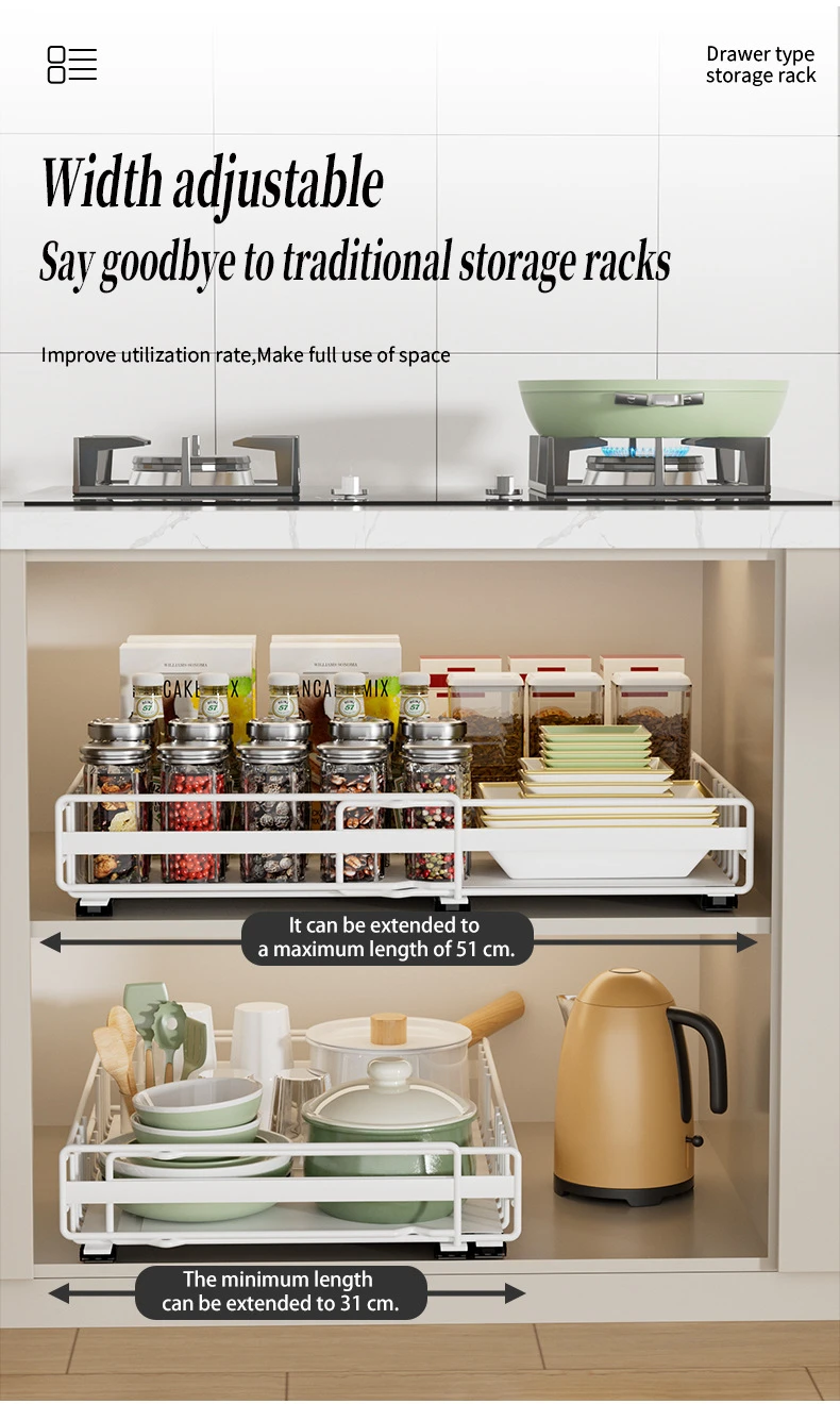 Under-Sink L-Shaped Pull-Out Organizer product detail