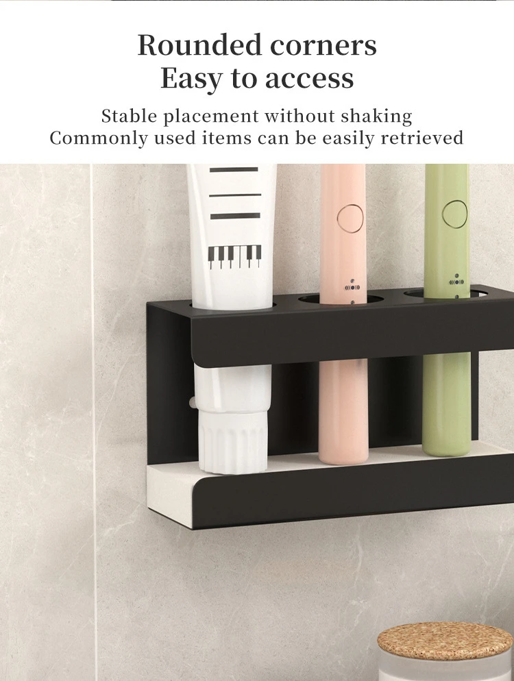 Wall-Mounted Toothbrush & Toothpaste Organizer product detail