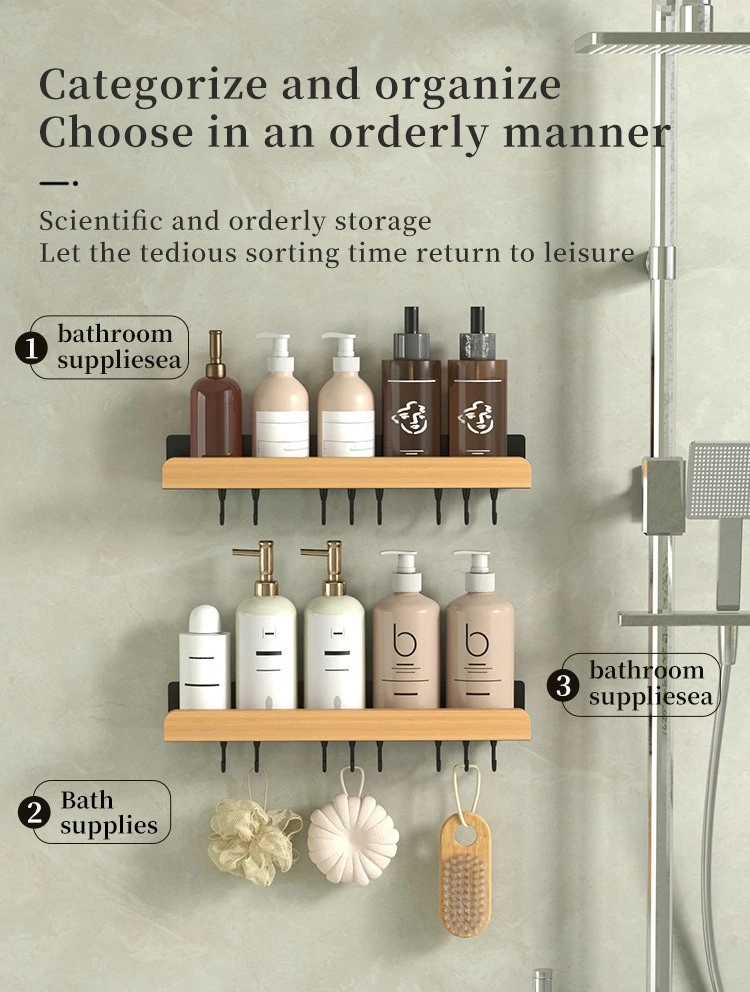 Multi-Function Shower Storage Rack with Hooks product detail