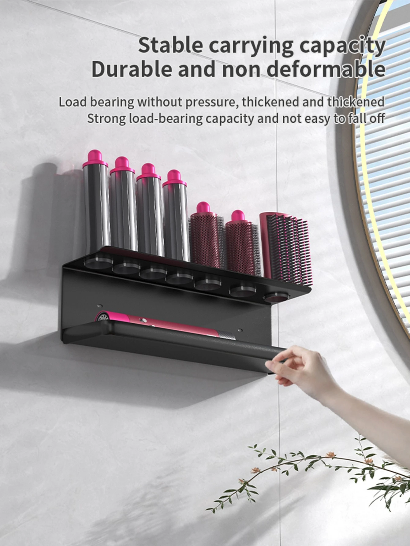 Wall-Mounted Hair Dryer & Curler Holder product detail
