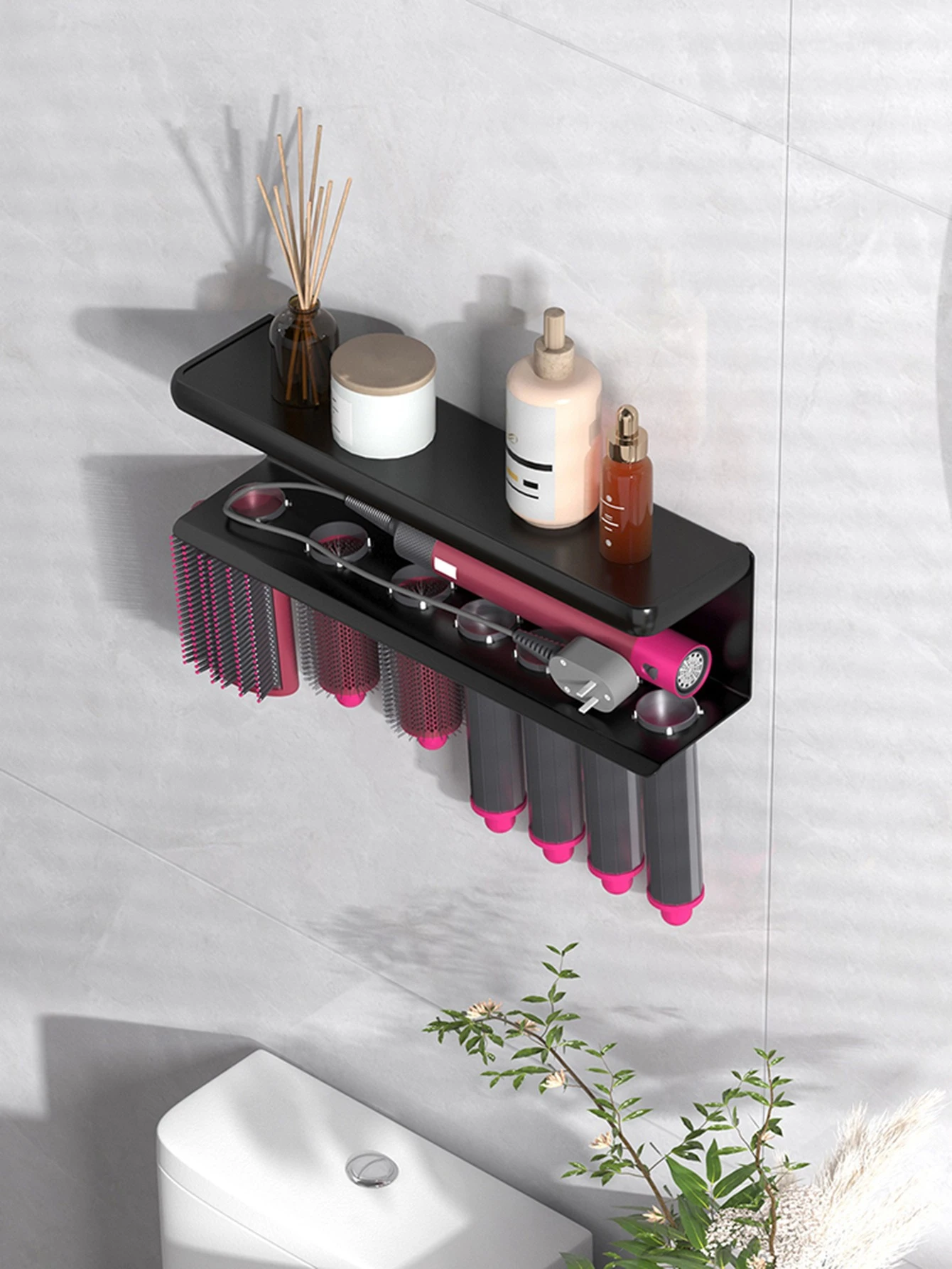 Wall-Mounted Hair Dryer & Curler Holder product detail