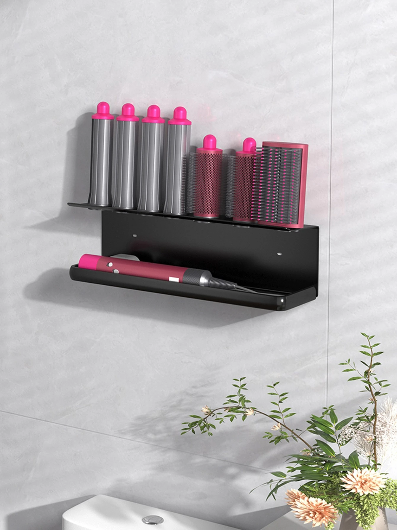 Wall-Mounted Hair Dryer & Curler Holder product detail