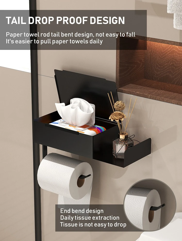 Toilet Tissue Box with Phone Shelf Holder product detail
