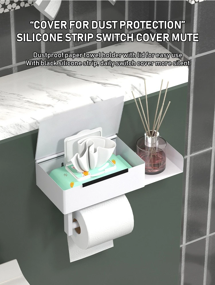 Toilet Tissue Box with Phone Shelf Holder product detail