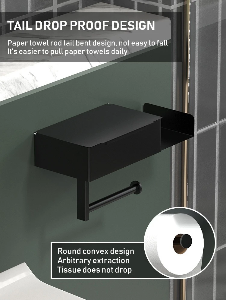 Toilet Tissue Box with Phone Shelf Holder product detail