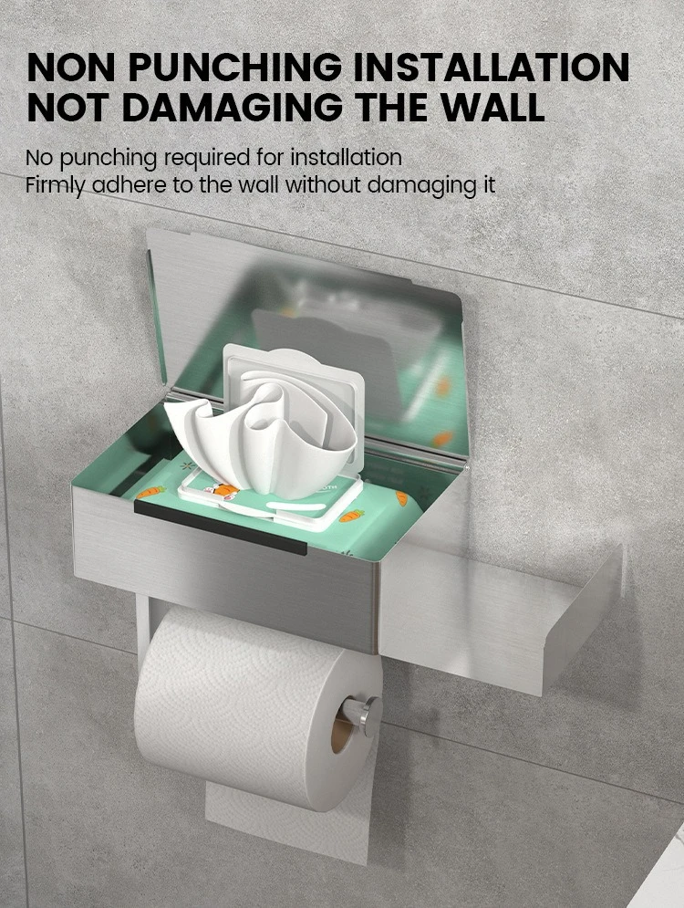 Toilet Tissue Box with Phone Shelf Holder product detail