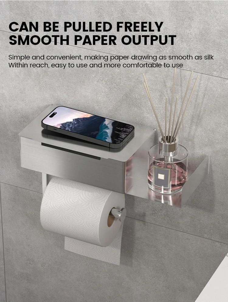 Toilet Tissue Box with Phone Shelf Holder product detail