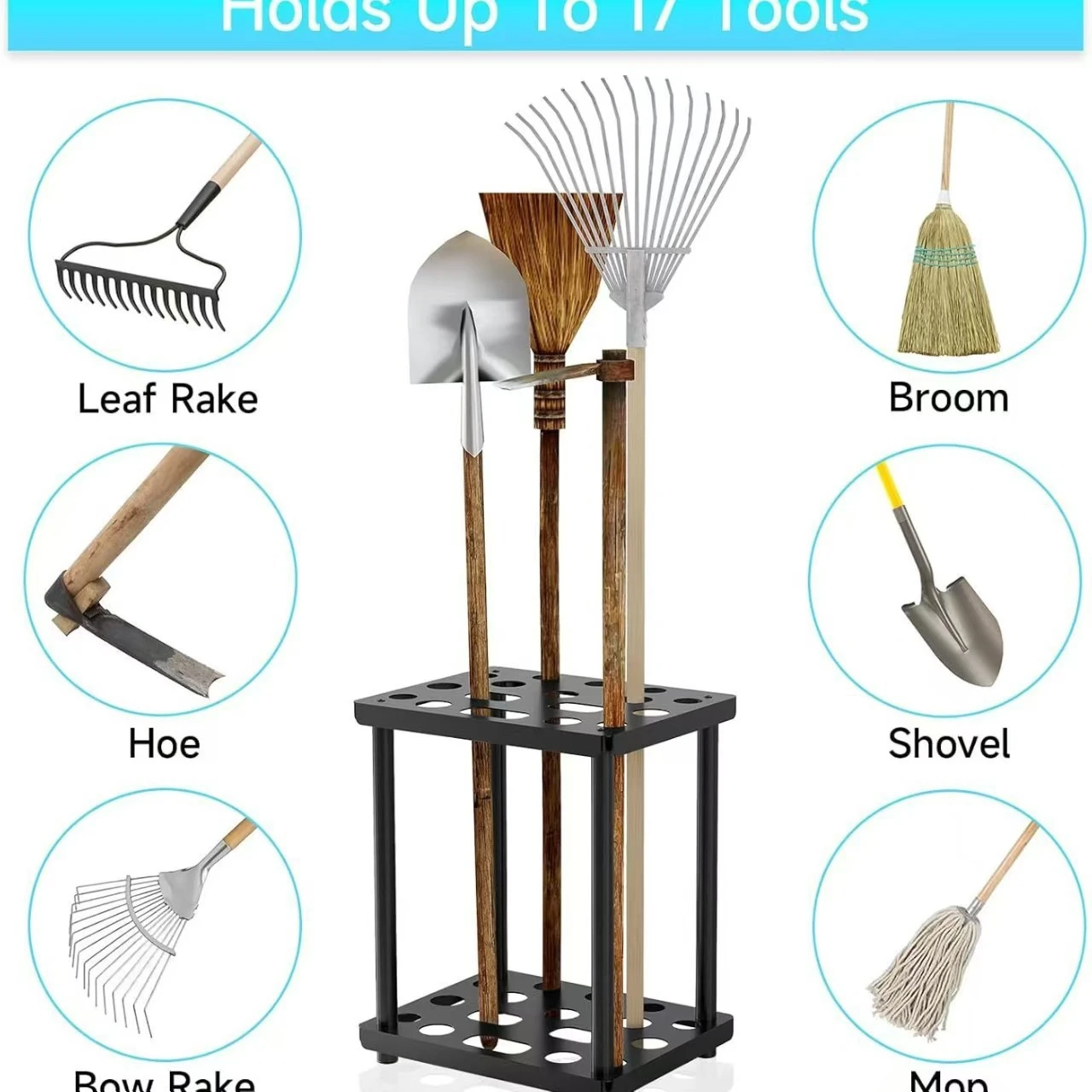 Floor-Standing Garden Tool Organizer Rack product detail