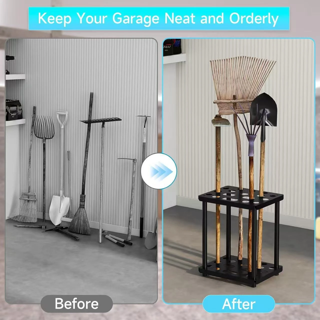 Floor-Standing Garden Tool Organizer Rack product detail