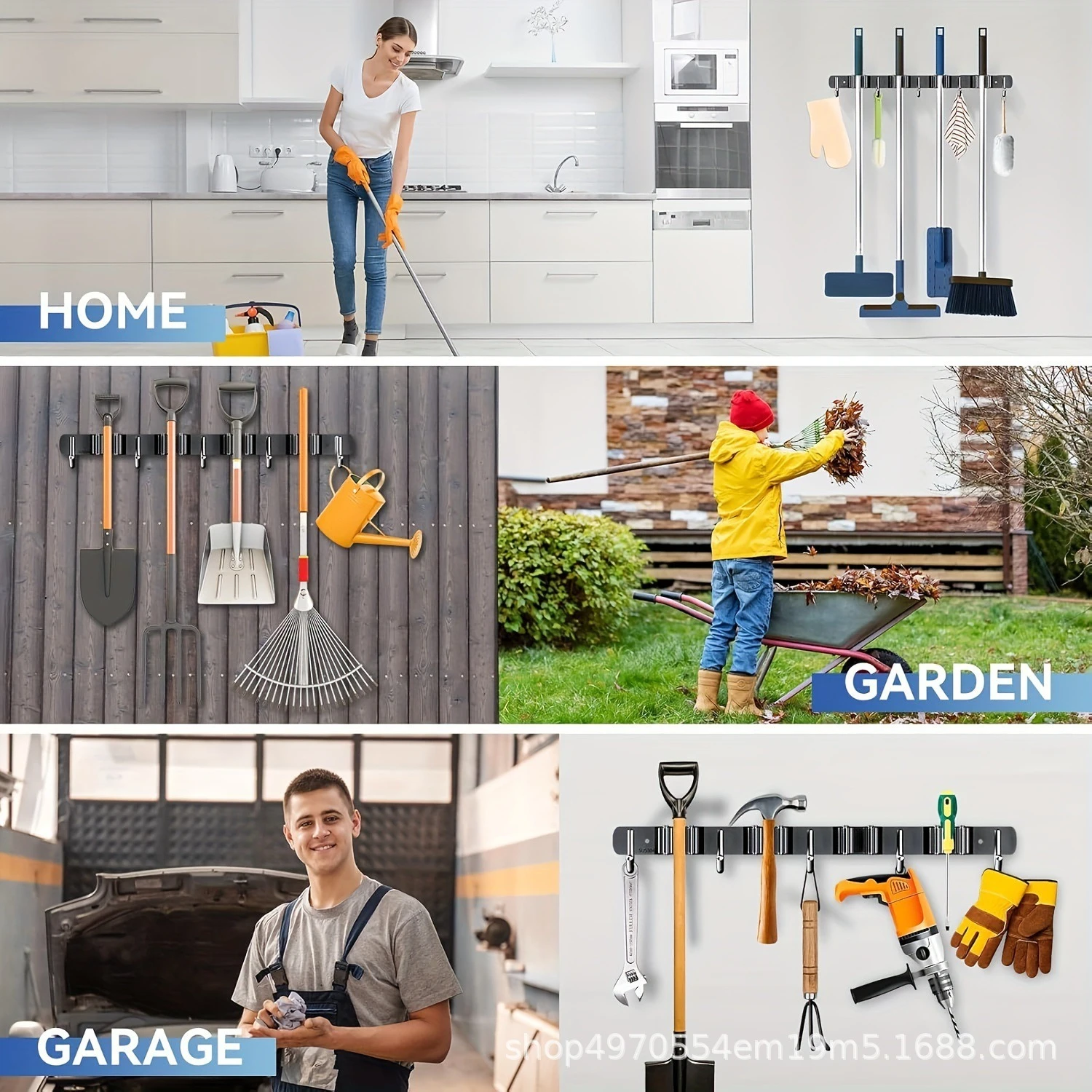 Wall-Mounted Mop & Broom Clamp Holder product detail