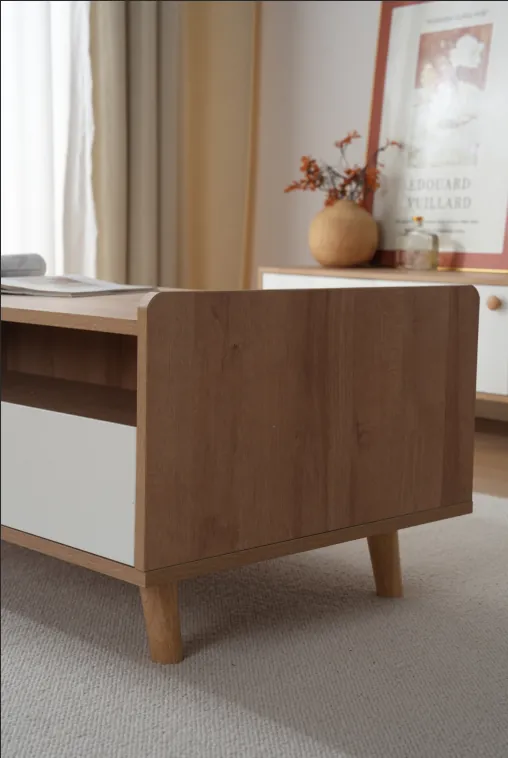 Creamy Style Double Drawer Storage Coffee Table G7002 product detail